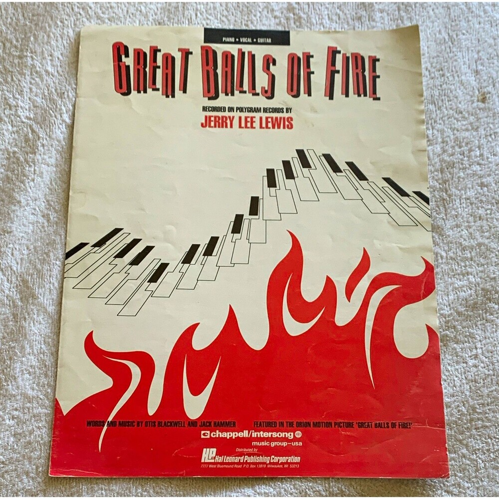 Hal Leonard Great Balls of Fire Sheet Music Piano/Vocal/Guitar Rock MPN 08720281